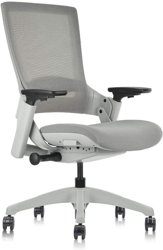 Photo 1 of CLATINA Ergonomic High Swivel Executive Chair with Adjustable Height 3D Arm Rest Lumbar Support and Mesh Back for Home Office Grey BIFMA Certification No. 5.1
