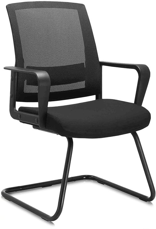 Photo 1 of CLATINA Office Guest Chair with Lumbar Support and Mid Back Mesh Space Air Grid Series for Reception Conference Room
