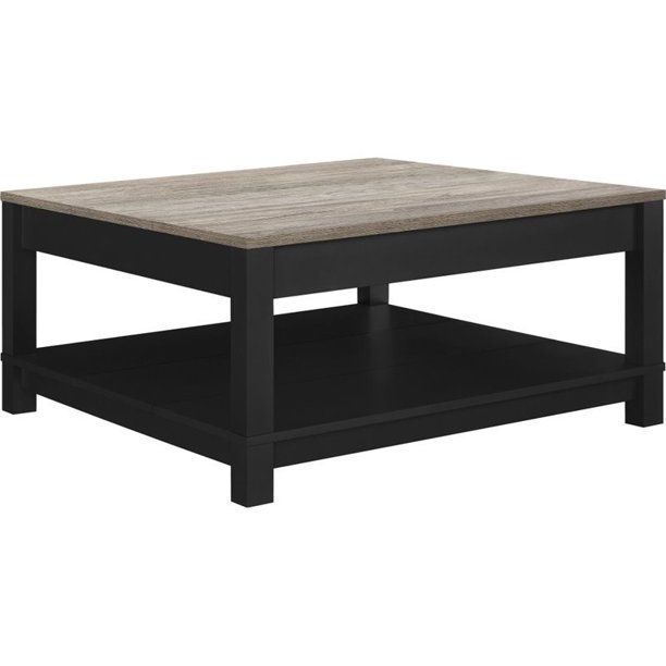 Photo 1 of Altra Furniture Carver Square Coffee Table in Black and Sonoma Oak
