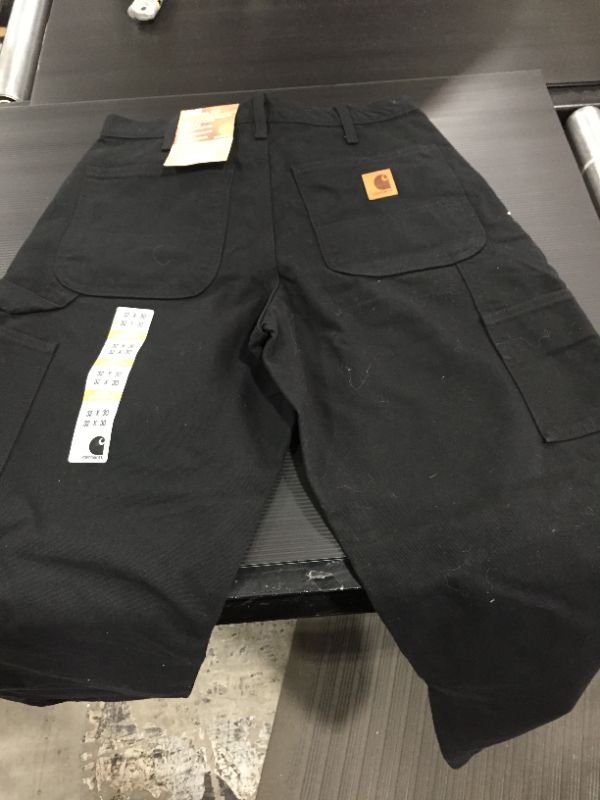 Photo 3 of Carhartt Men's Washed Duck Work Dungaree Utility Pant B11,Black,32 x 30