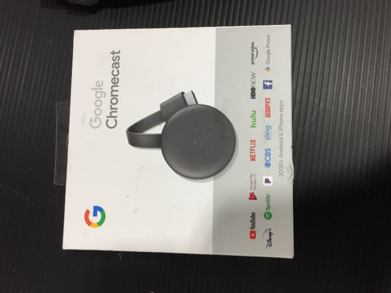 Photo 2 of Google Nest GA00439-US Google Chromecast - 3rd Generation Black Smart Home Accessories and Parts Smart Hub Accessories Media Player
