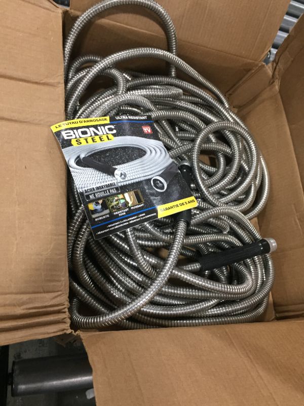 Photo 2 of Bionic Steel Garden Hose 304 Stainless Steel Metal Water Hose – Super Tough & Flexible, Lightweight, Crush Resistant Aluminum Fittings, Kink & Tangle Free, Rust Proof, Easy to Use & Store
