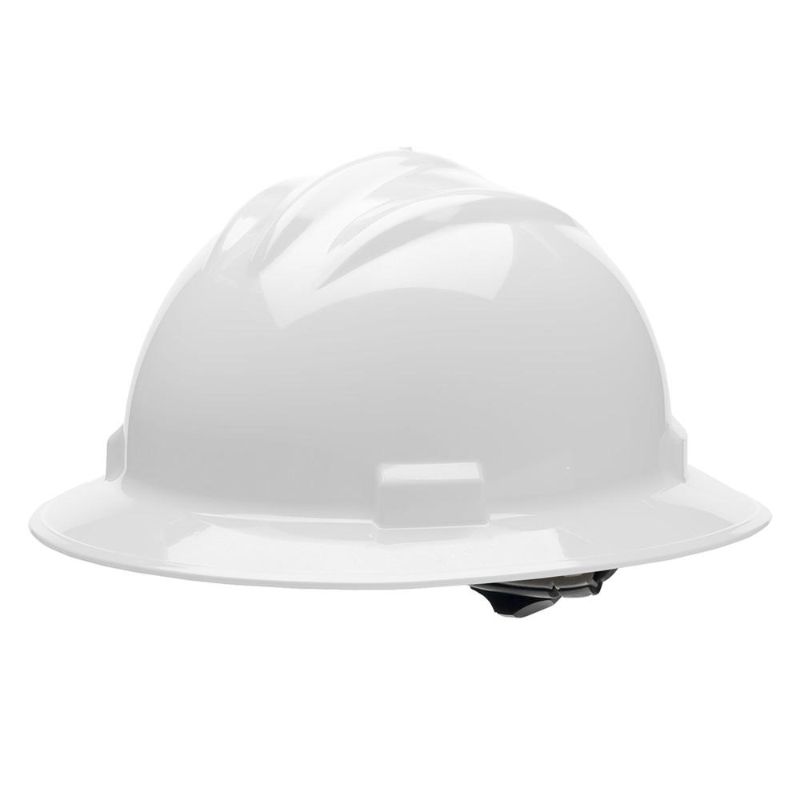 Photo 1 of MAXIMUM SAFETY White 4 Point Ratchet Suspension Full Brim Hard Hat
