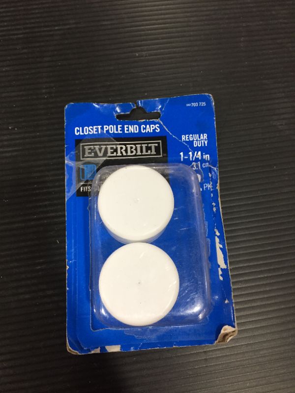 Photo 2 of Everbilt 1-1/4 in. White Closet Pole End Caps (2-Pack)
