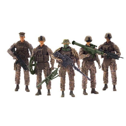 Photo 1 of Elite Force Marine Force Recon Action Figures 5 Pack Military Toy Soldiers Playset
