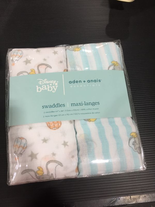 Photo 2 of Aden + Anais Essentials Disney Baby Swaddleplus Dumbo New Heights 2-pack
