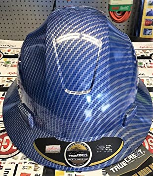 Photo 1 of Blue Safety HardHat HDPE Hydro Dipped Blue/Silver Full Brim
