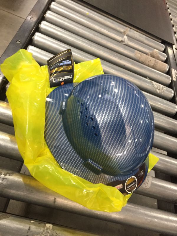 Photo 2 of Blue Safety HardHat HDPE Hydro Dipped Blue/Silver Full Brim
