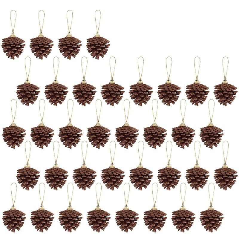 Photo 1 of 2.5" Hanging Real Pine Cones Ornaments, 36 Pcs
