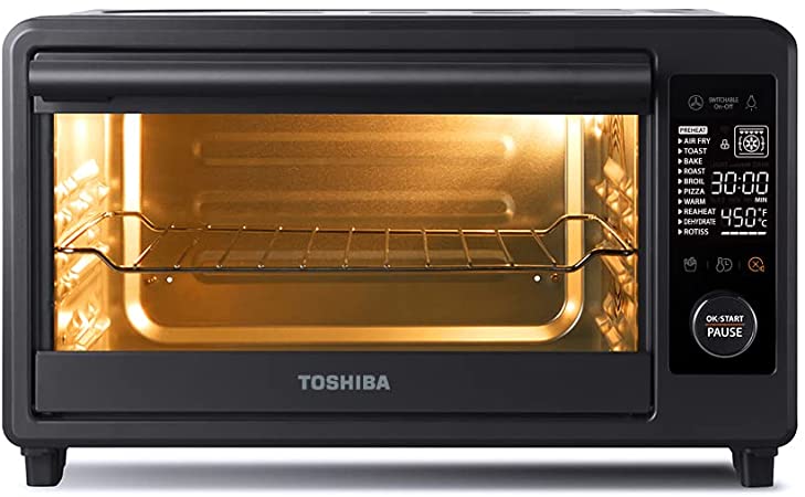 Photo 1 of Toshiba TL2-AC25CZA(GR) Air Fryer Toaster Oven, 6-in-1 Digital Convection Oven for 9 Cooking Presets, 6-Slice Bread/12-Inch Pizza, 1750W, Charcoal Grey
