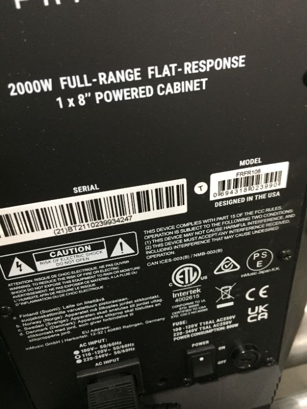 Photo 1 of HeadRush FRFR-108 | 2000W Full-Range Flat-Response Powered Guitar Cabinet

