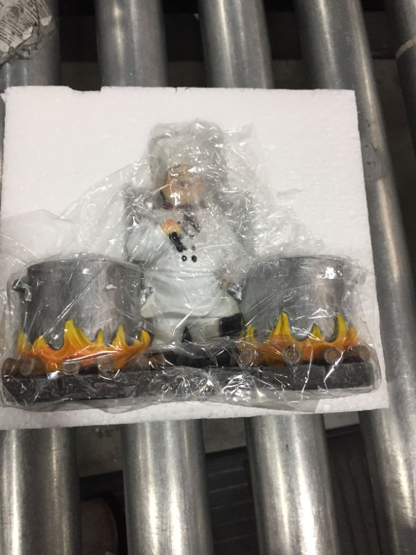 Photo 1 of DWK - Spice Du Jour - French Country Chef with Flaming Pots Decorative Figurine Salt And Pepper Shaker Set Gourmet Cottage Kitchen Collectible Home and Dining Décor Accent, 6.5-inch
