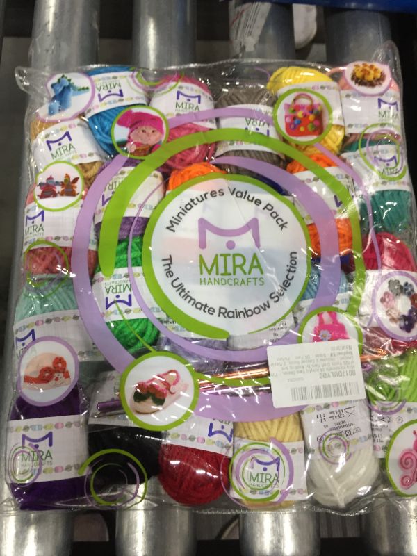 Photo 2 of 24 Acrylic Yarn Skeins | Total of 525 Yards Craft Yarn for Knitting and Crochet | Includes 2 Crochet Hooks, 2 Weaving Needles, 7 E-Books | DK Yarn | Perfect Beginner Kit | by Mira Handcrafts
