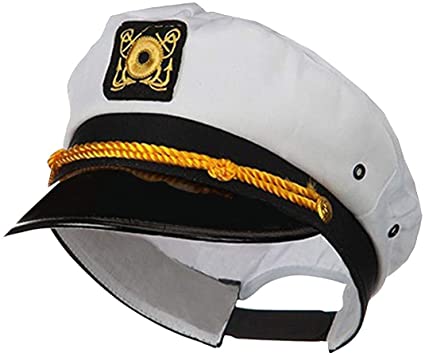 Photo 1 of Jacobson Hat Company Adult Ship Navy Officer Yacht Sea Skipper Captain Hat Cap Costume Accessory, White, One Size
