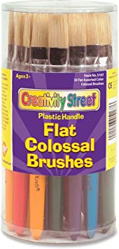 Photo 1 of Creativity Street Colossal Brushes PAC5167, Flat, Asssorted Colors, 7-1/4" Long, 30 Count
