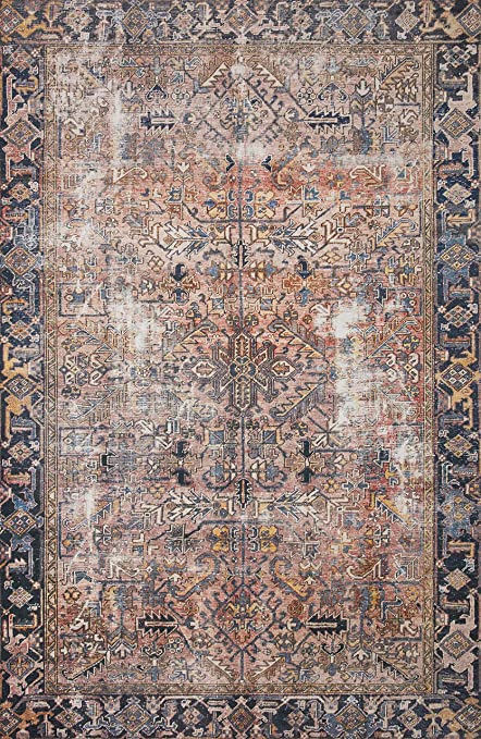 Photo 1 of Chris Loves Julia x Loloi Jules JUL-02 Terracotta / Multi Oriental Area Rug 5'-0" x 7'-6"
