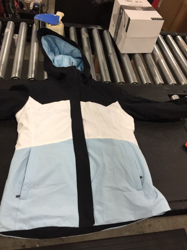 Photo 1 of Spyder Women's Standard Paradise Insulated Ski Jacket MEDIUM BLACK AND WHITE AND BLUE 