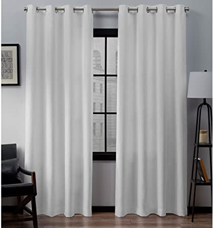 Photo 1 of Exclusive Home Curtains Loha Linen Window Curtain Panel Pair, 54" x 108", Winter White
