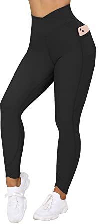 Photo 1 of MOOSLOVER Women V Cross Waist Butt Lifting Leggings with Pockets High Waisted Yoga Pants
BLACK SMALL