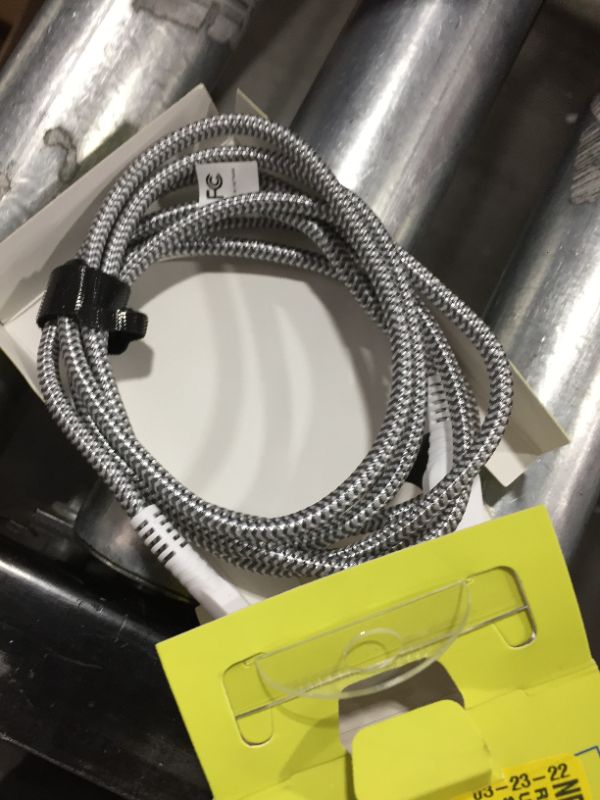 Photo 2 of Onn. 6' Braided USB-C to Lightning Cable, White
