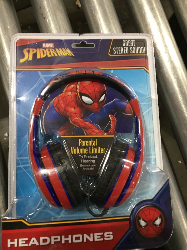 Photo 2 of KidDesign Spiderman Stereo Headphones, Red
