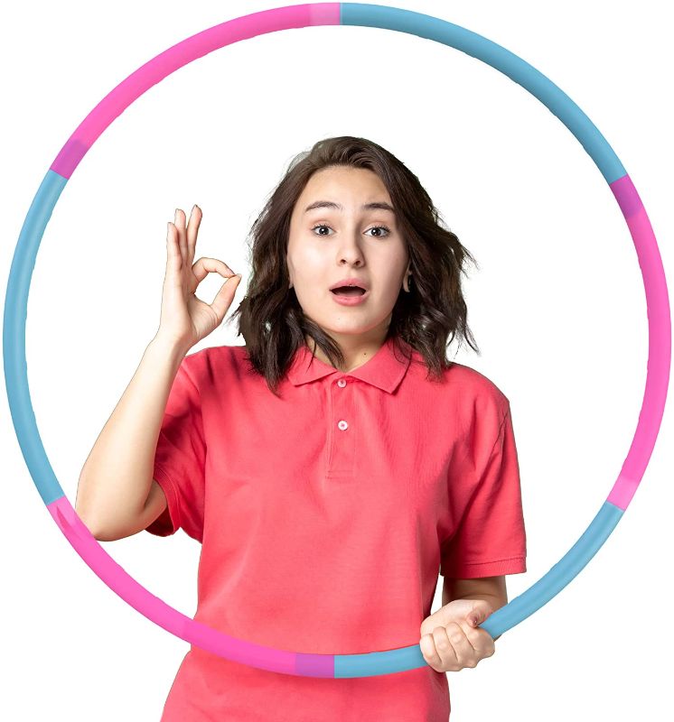 Photo 1 of The Toyagator Hula Hoop for Kids - Detachable and Size Adjustable Hoola Hoop Pink & Blue (Pack of 1) - Fitness Hoola Hoops Kids Toy for Small Kids and Adolescence
