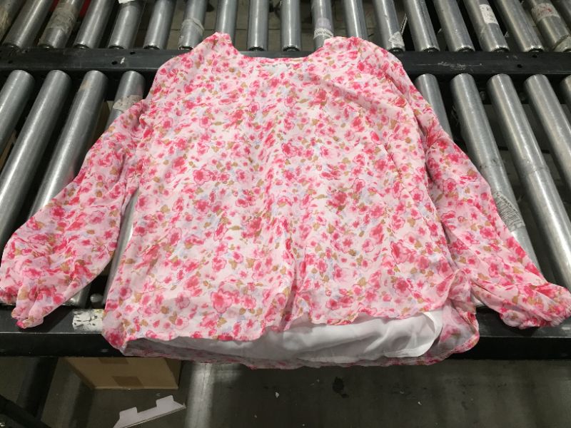 Photo 1 of 2XL Floral Pattern Pink Long Sleeved Shirt 
