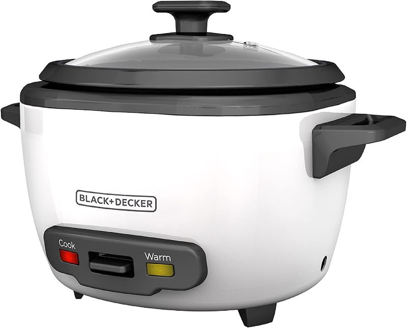 Photo 1 of BLACK+DECKER 16-Cup Cooked/8-Cup Uncooked Rice Cooker and Food Steamer, White
