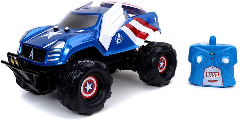 Photo 1 of Jada Toys Marvel Avengers 1:14 Captain America Shield Attack RC Remote Control Car, Toys for Kids and Adults
