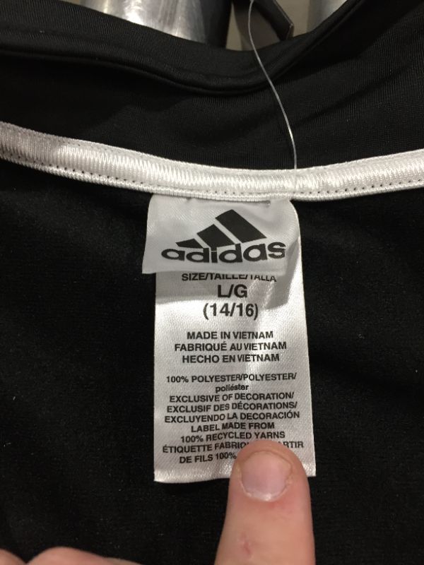 Photo 3 of Adidas Big Boys Zip Front Iconic Tricot Jacket Large 
