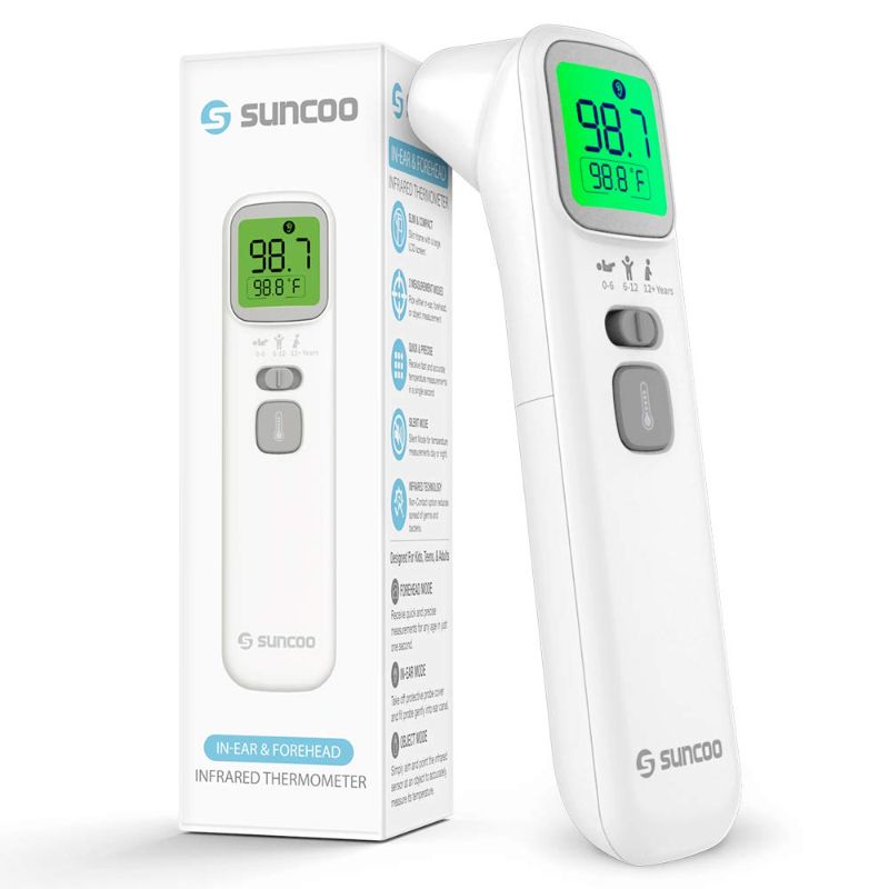 Photo 1 of SUNCOO Digital Infrared Thermometer Ear and Forehead Thermometer for Kids/Adult, 3-in-1 Touchless Smart IF Technology Ideal for Home, Fast Detection/Accurate Memory Recording (Battery NOT Included)
