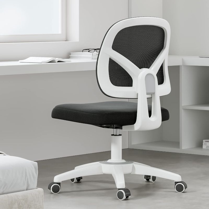 Photo 1 of Hbada Office Chair, Mesh Desk Task Chair, Ergonomic Computer Chair with Adjustable Height for Adults and Kids,White …
