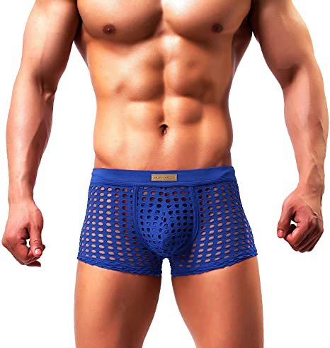 Photo 1 of Arjen Kroos Mens Boxer Briefs Breathable Hot Mesh Underwear
