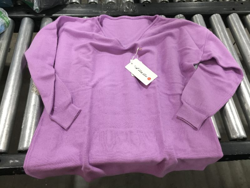 Photo 1 of ailaile purple v-neck sweater long sleeved 