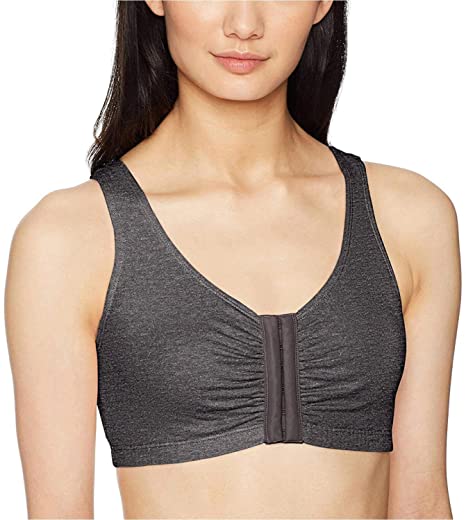 Photo 1 of Fruit of the Loom Women's Front Closure Cotton Bra, Dark Grey 42