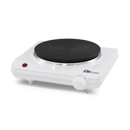 Photo 1 of Elite Cuisine Countertop Single Flat Burner, Electric Hot Plate with Temperature Control, 1000W
