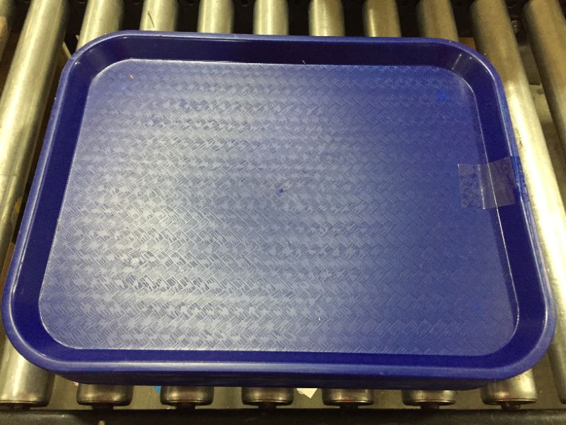 Photo 3 of Carlisle Paddles CT141814 Café Standard Cafeteria / Fast Food Tray, 14" x 18", Blue (Pack of 12)
