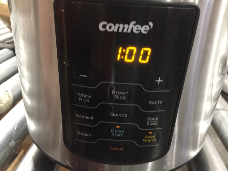 Photo 2 of COMFEE' Rice Cooker, 8-in-1 Stainless Steel Multi Cooker, Slow Cooker, Steamer, Saute, and Warmer, 5.2 QT, 20 Cups Cooked, Brown Rice, Quinoa and Oatm
