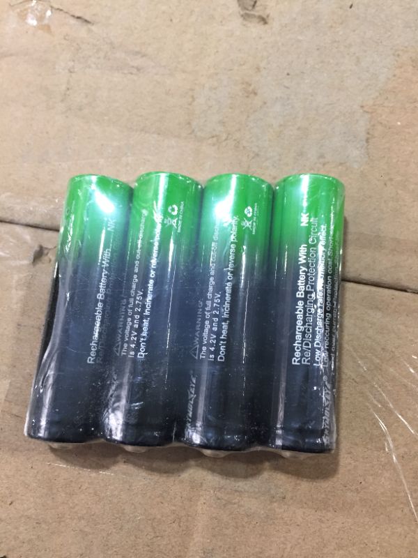 Photo 1 of 3.7V Rechargeable Batteries, 9900mAh Button top Battery for Headlight, Flashlight, doorbell ,Toys and Other Electronic Devices (4 Pack)
