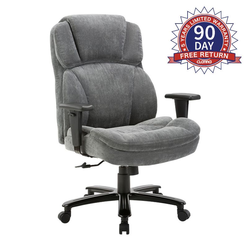 Photo 1 of Ergonomic Big & Tall Executive Office Chair with Upholstered Swivel 400lbs Gray
