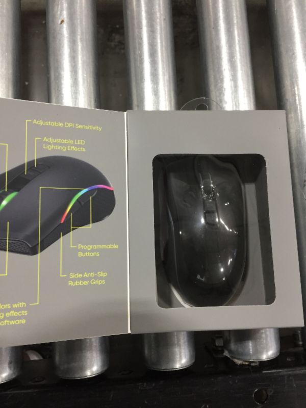 Photo 1 of Onn Gaming Mouse with attached USB power cable
