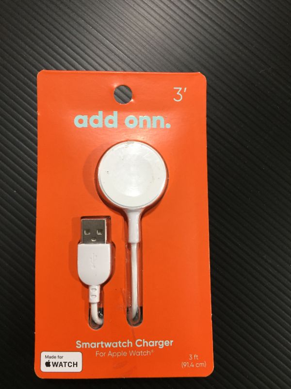 Photo 2 of Onn. 3' Smart Watch Charger for Apple Watch
