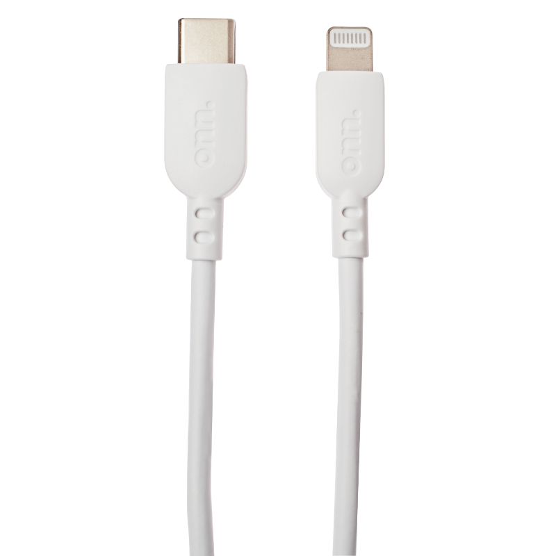 Photo 1 of Onn. 6' Lightning to USB-C Cable, White
