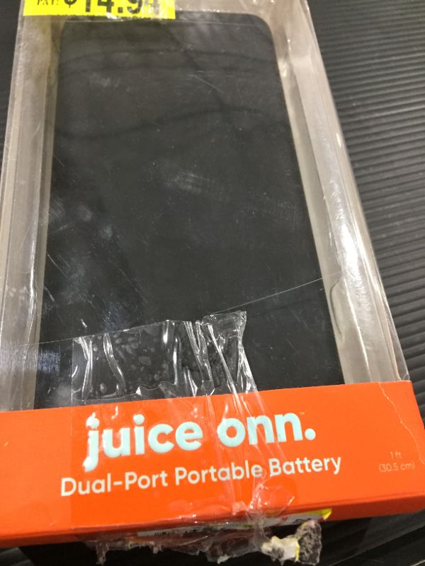 Photo 2 of Onn. Dual-Port Portable Battery, 6x Charge, 20000 MAh - Black
