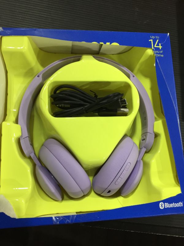 Photo 2 of Onn. Bluetooth on-Ear Headphones, Purple
