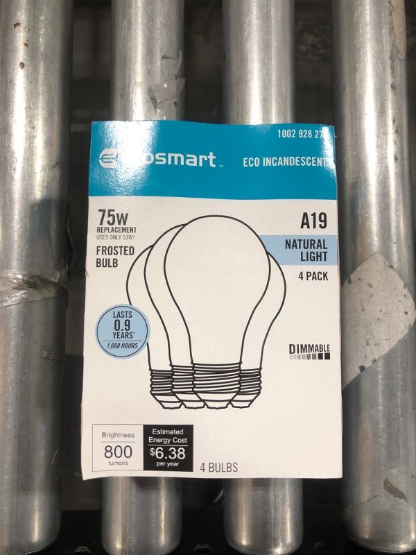 Photo 2 of 53-Watt A19 Halogen Light Bulb (4-Pack)

