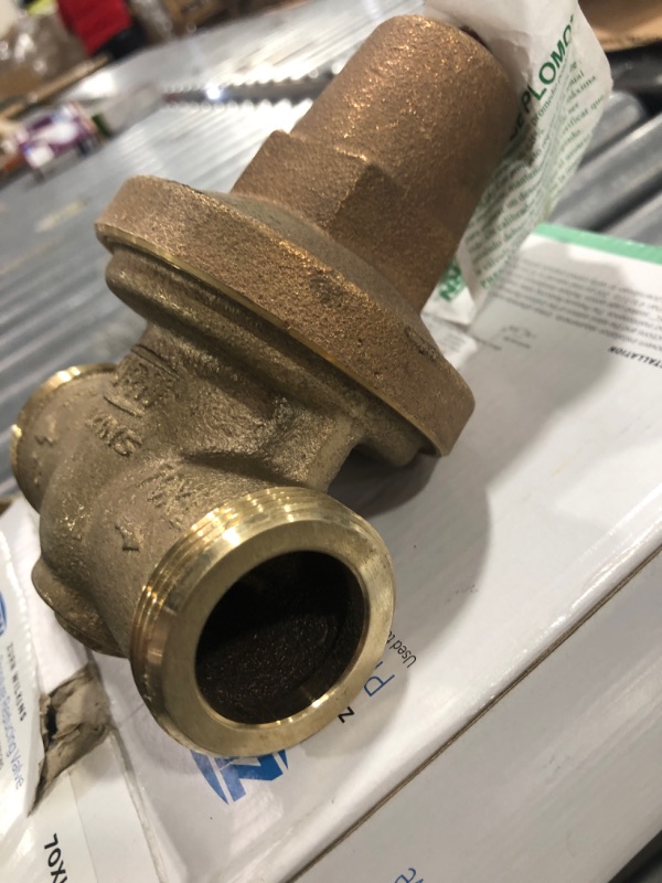 Photo 3 of 1 in. Brass Water Pressure-Reducing Double-Union FNPT Valve
