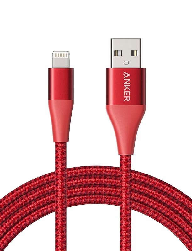 Photo 1 of Anker 551 USB-A to Lightning Cable (6ft), MFi Certified iPhone Cable for Flawless Compatibility with iPhone iPhone 13 13 Pro 12 Pro Max 12 11 X XS XR 8 Plus and More (Red)
