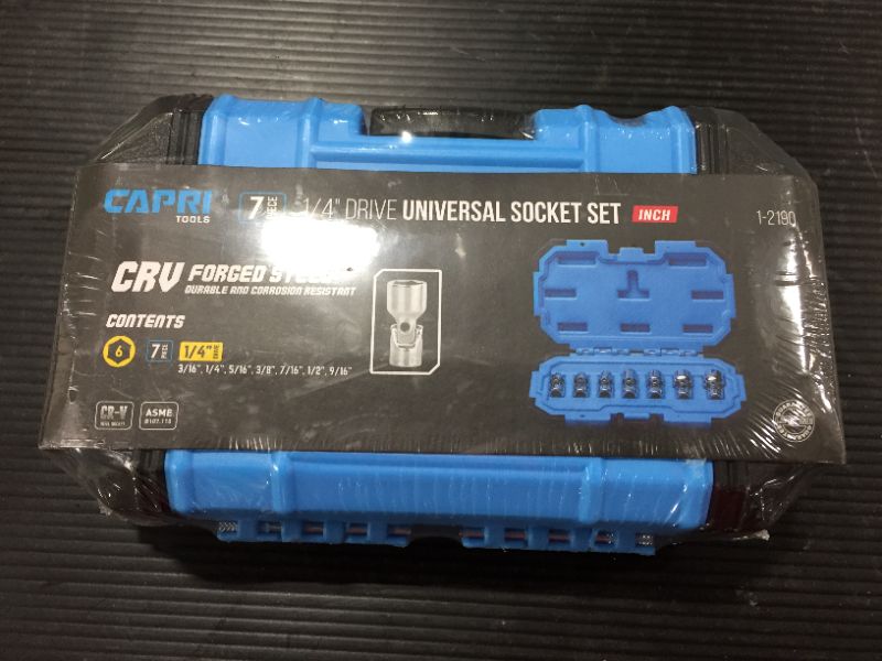 Photo 2 of 1/4 in Drive SAE Universal Socket Set, SAE, 7 Pcs (3/16-9/16 in)
