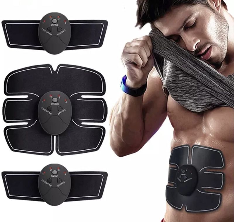 Photo 1 of Abdominal Muscle Toner Rechargeable ABS Stimulator, Portable Wireless Muscle Trainer for Men Women,6 Modes with 10 Levels Intelligent EMS Home Office Fitness for Abdomen/Arm/Leg,10pcs Free Gel Pads
